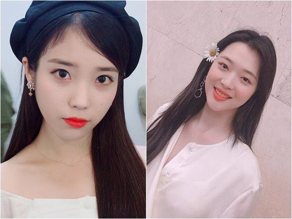 IU意外在好友雪莉的IG上“客串”出现 两人友情令粉丝相当羡慕