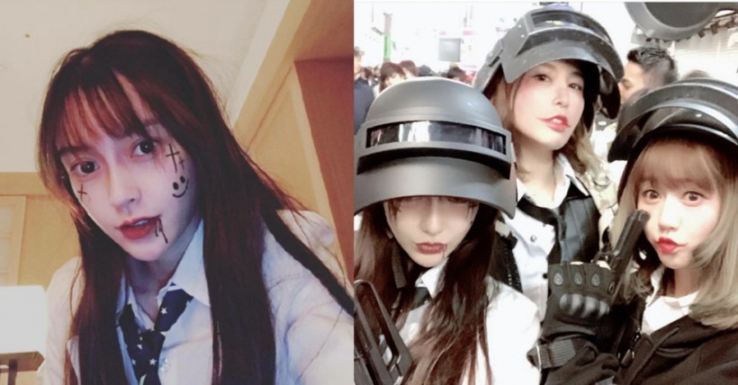 Angelababy晒出万圣节搞怪自拍：化身暴走女战士！青春性感吸睛