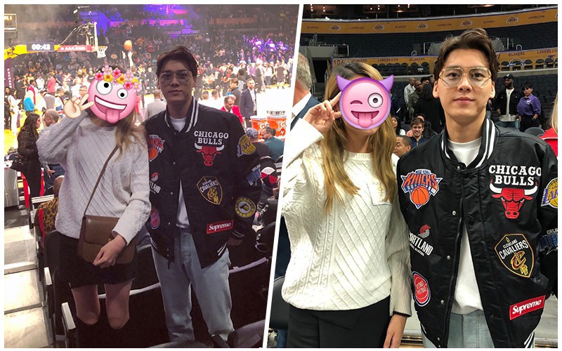 网友晒出在美国洛杉矶NBA球赛现场偶遇李易峰、陈冠希、林书豪照片