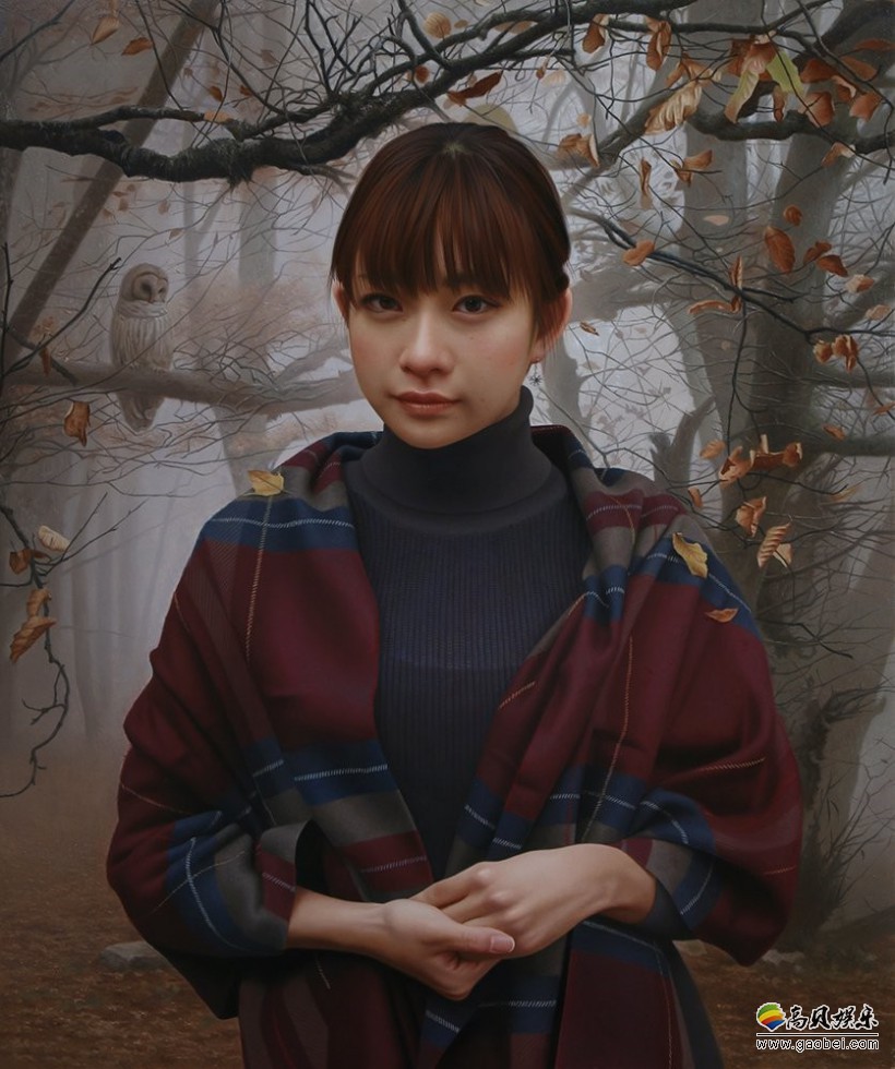 日本油画大神冈靖知作品更新：晒出了自己绘制过的过程，画面十分细腻