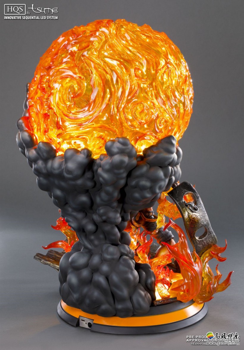 tsume创作《海贼王》艾斯大炎戒·炎帝雕像:完美的还原"大炎戒·炎帝"