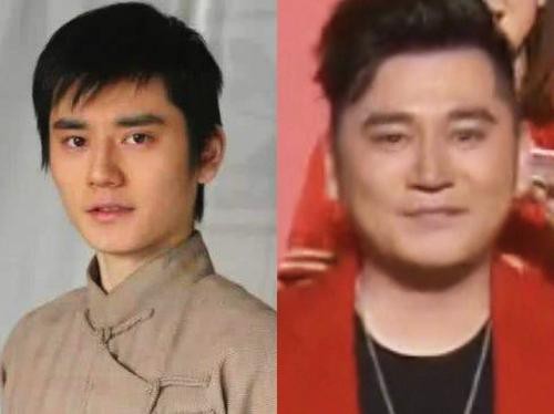 钱枫现身主持晚会：他身穿大红色外套十分喜庆，但身形看上去臃肿不堪