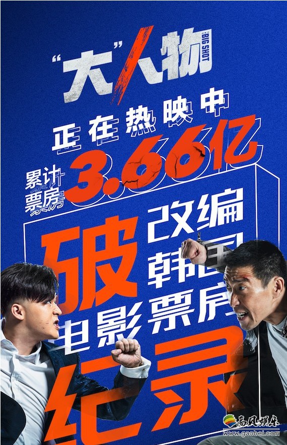 《“大”人物》一举打破保持了四年的国内改编韩国电影的票房最高记录 《“大”人物》一举打破保持了四年的国内改编韩国电影的票房最高记录