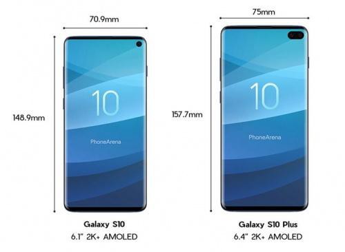 外媒曝光三星GalaxyS10系列谍照：展示S10和S10＋正面以及背面配色