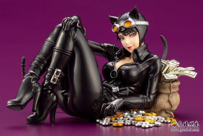 寿屋公布猫女日式画风版手办：日式画风猫女非常养眼！性感皮衣翘腿造型