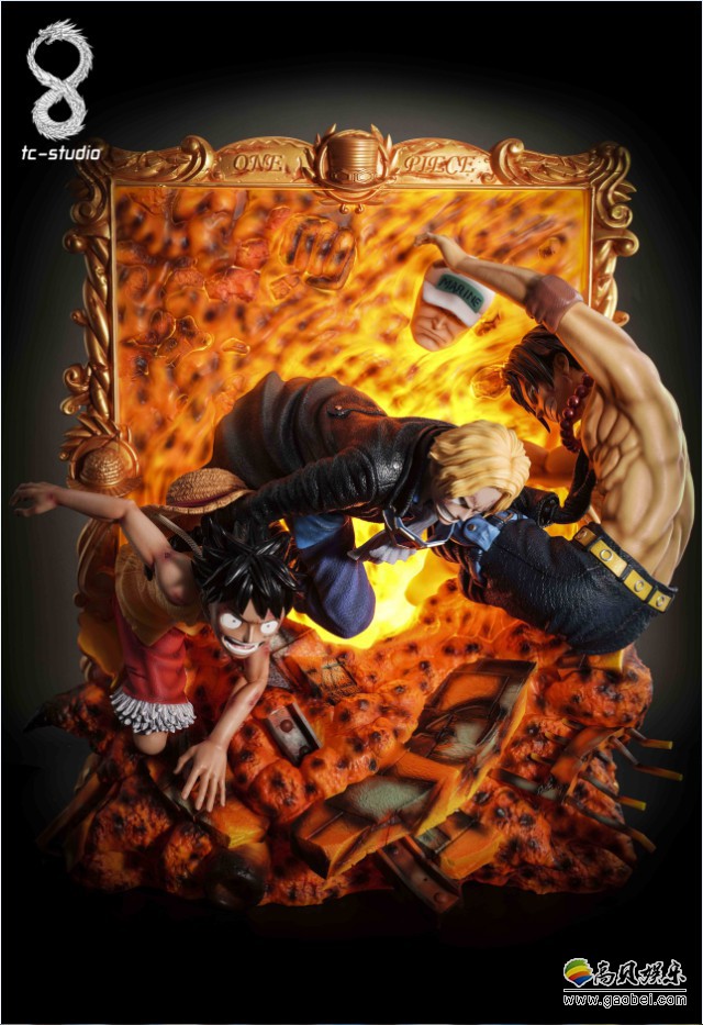 《海贼王》艾斯被救画作浮雕壁画：完美再现了路飞和萨博救下艾斯场景