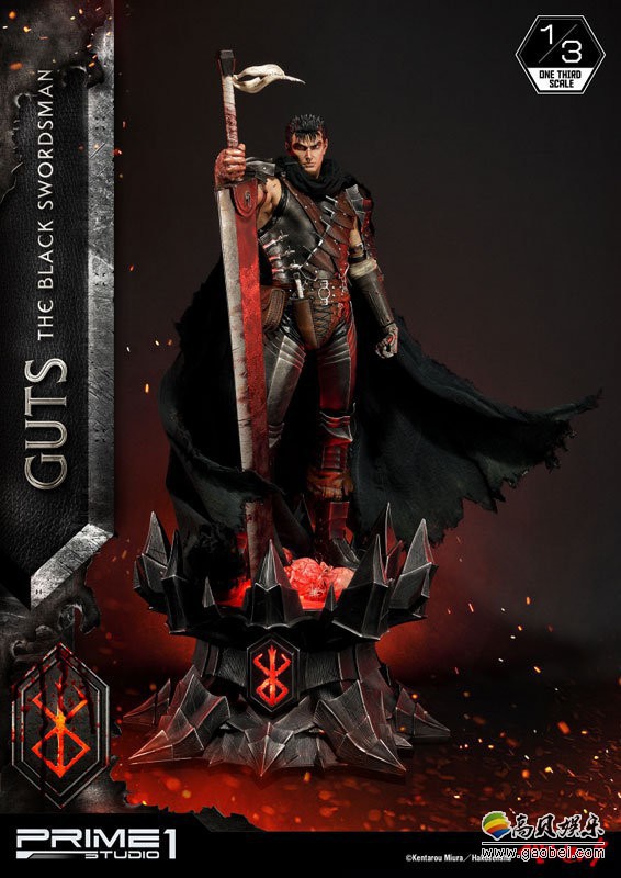 《剑风传奇》漆黑剑士格斯1/3雕像：格斯手持大剑站立姿态！造型很霸气