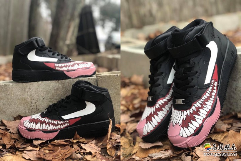 订制品牌毒液版耐克airforce1跑鞋原版a1f设计成毒液白色大眼