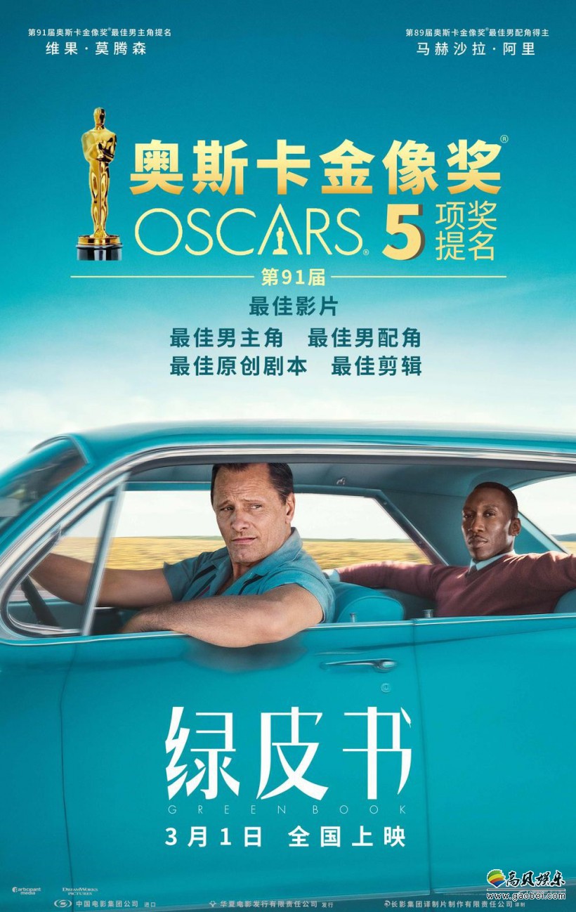 《绿皮书》登陆内地院线口碑不俗：票房成绩3月4日逆袭登顶单日票房榜