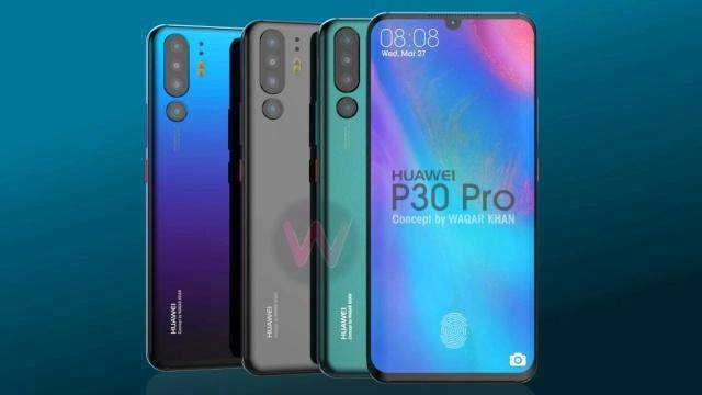 华为P30 Pro真机上手谍照在网上曝光：此次曝光的版本是靓丽渐变色版本