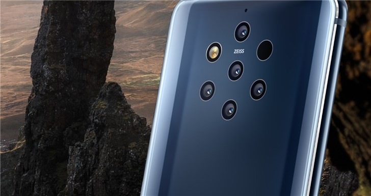 诺基亚新五摄旗舰Nokia 9 PureView：京东自营店首页挂出新品上市海报