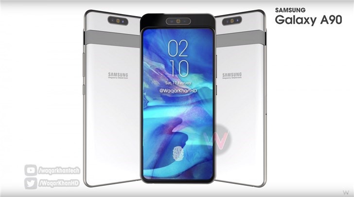 三星Galaxy A90将采用弹出式旋转摄像头：可升降滑块！双摄像头可旋转