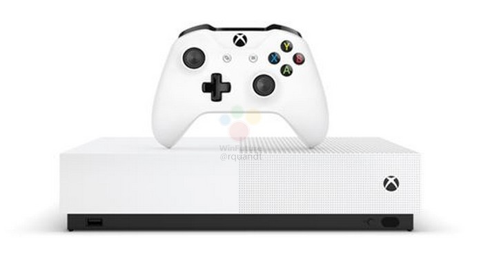 德媒曝光微软Xbox One S全数字版外形、售价详细信息：售价约1675元