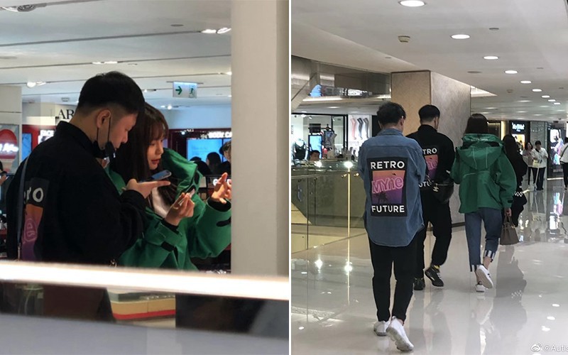 网友香港偶遇沈梦辰与杜海涛购物：杜海涛陪沈梦辰买化妆品十分甜蜜