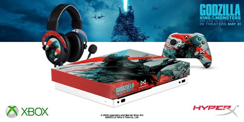 外设厂商公布了《哥斯拉2》主题Xbox One X主机和HyperX头戴式耳机