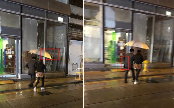 网友香港街头偶遇郭晶晶霍启刚夫妻：霍启刚与郭晶晶二人同撑一把大伞