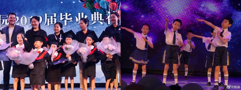 姚晨晒出儿子土豆幼儿园毕业照：甜馨意外出镜！原来她和土豆是同班同学