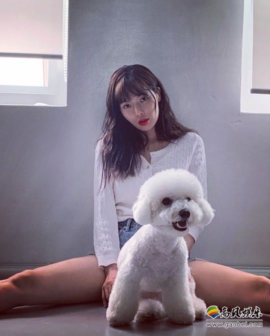 韩国女艺人泫雅发布多张自己与宠物犬一同拍摄美照：吸引了广大粉丝目光