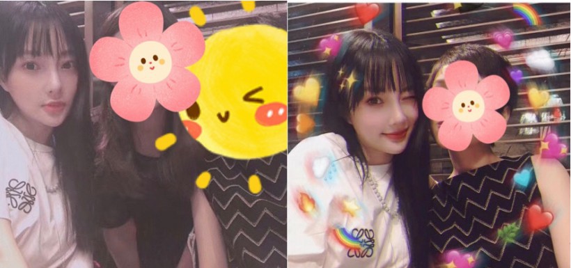 粉丝公开李小璐带着女儿甜馨跟朋友聚会照片，李小璐刘海发型十分的减龄