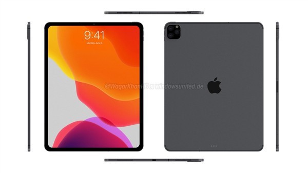 关于iPad Pro 2019，德媒分享最新外形渲染图！最大的亮点就是后置三摄