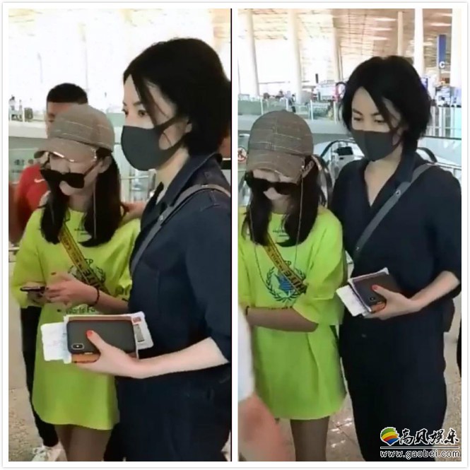 网友晒出机场偶遇王菲母女视频。王菲黑口罩休闲装扮全程护住女儿超贴心