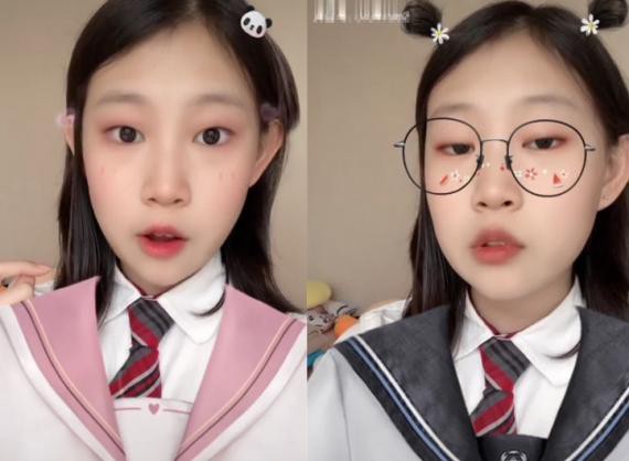 小沈阳女儿沈佳润晒出自拍视频，利用特效给自己加了两个可爱朝天小揪揪