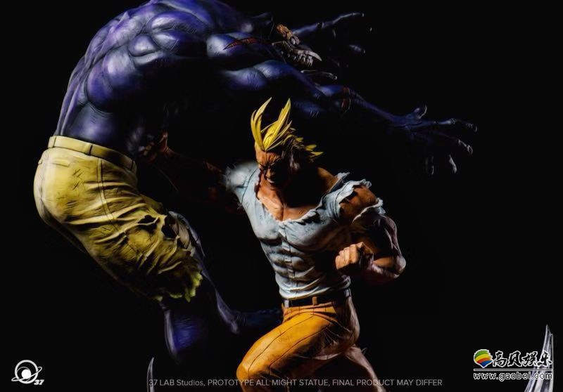 国内工作室将《我的英雄学院》热血时刻雕像化，推出欧尔麦特vs脑无雕像