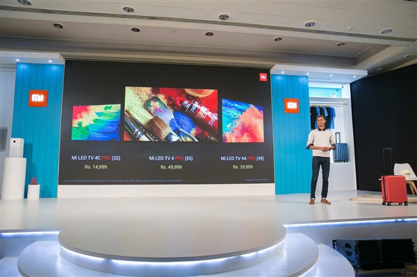 小米电视在印度发布其4X系列新品，提供43"、50"、65"三种尺寸，全系4K