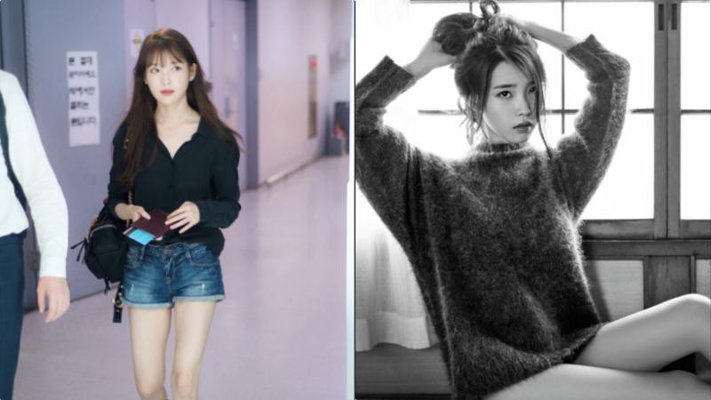 韩国网民称IU才是「蜜大腿」创世者！穿热裤时笔直的双腿让人真的很羡慕