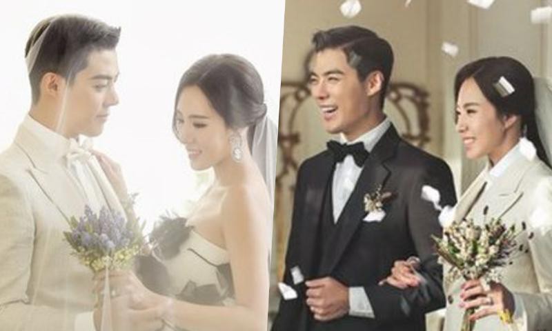 康男和李相花相恋一年之后正式踏入婚姻殿堂啦！最新公开婚纱照真的超美