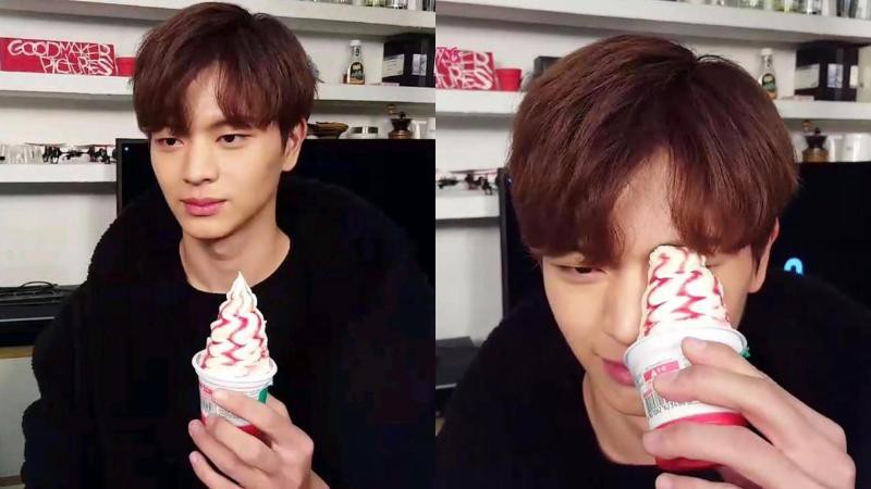 男团BTOB直播让陆星材示范「吃冰淇淋沾到脸上还会好看吗？」十分搞笑