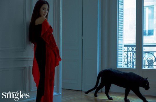 韩国女艺人严正花法国巴黎拍摄杂志写真曝光，暗黑系女王范气质凸显无疑