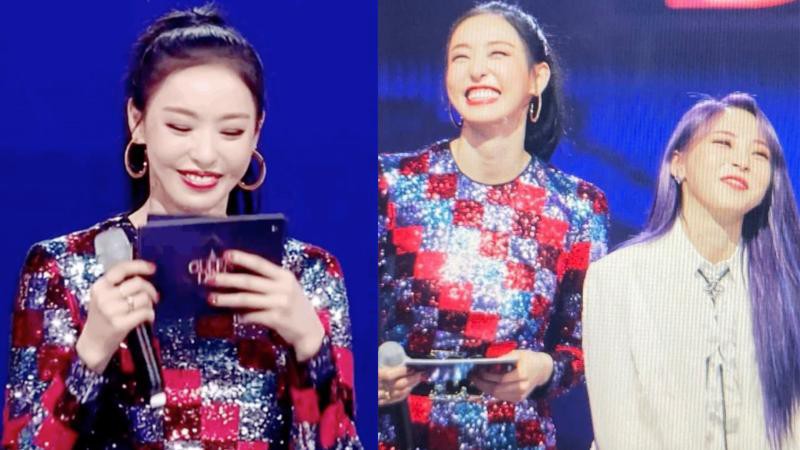 李多熙在公布结果前得知MAMAMOO获得第一名，笑容表情瞬间管理失败