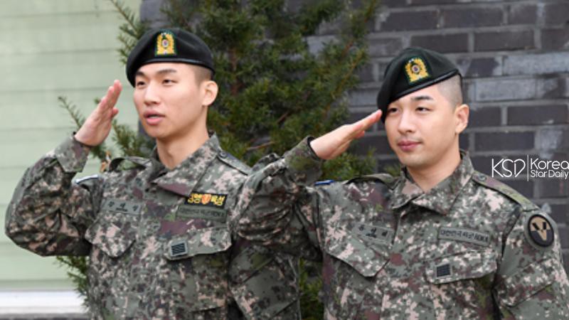 太阳和大声从江原道龙仁陆军地上作战司令部退伍！还送给粉丝们退伍礼物
