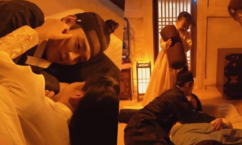 KBS电视剧《朝鲜浪漫喜剧–绿豆传》公开了张东尹和金所炫吻戏拍摄花絮