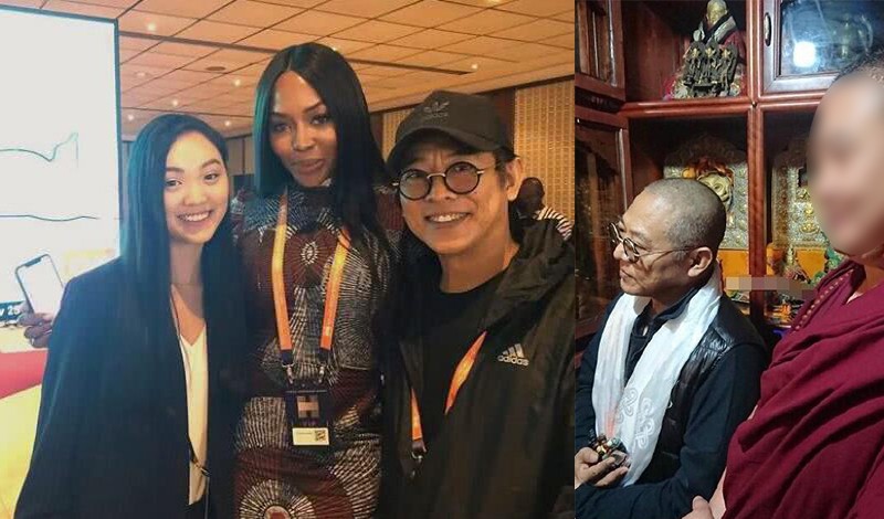 李连杰在社交平台晒出与两个女儿合照，并配文“参加女儿的法国成人礼”
