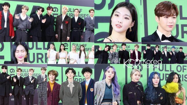 《2019MMA》在「高尺天空巨蛋」举行，参加盛典的韩流歌手们红毯亮相
