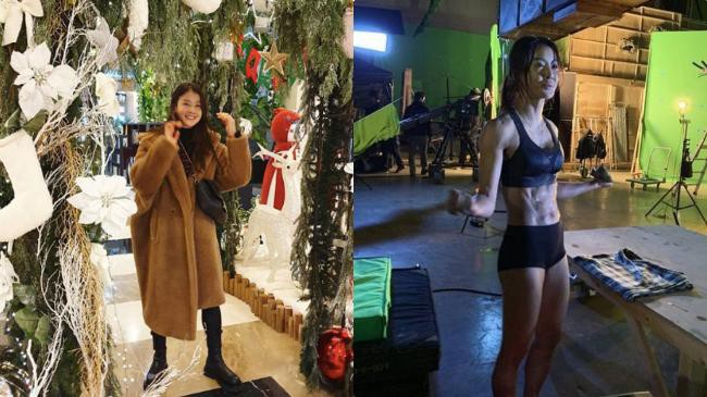 放眼整个韩国娱乐圈，女生当中李是英的肌肉称第二的话，无人敢说是第一