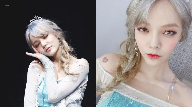 人气女团AOA成员智珉扮成女王Elsa(艾莎)！美艳妆容瞬间吸引网友们视线