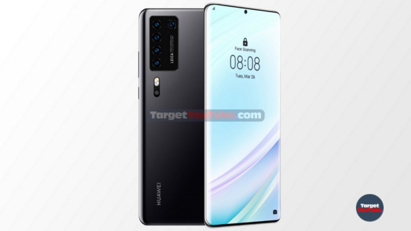 外媒曝光P40 Pro正面照。图片显示它采用了挖孔屏方案，而且是双曲面屏