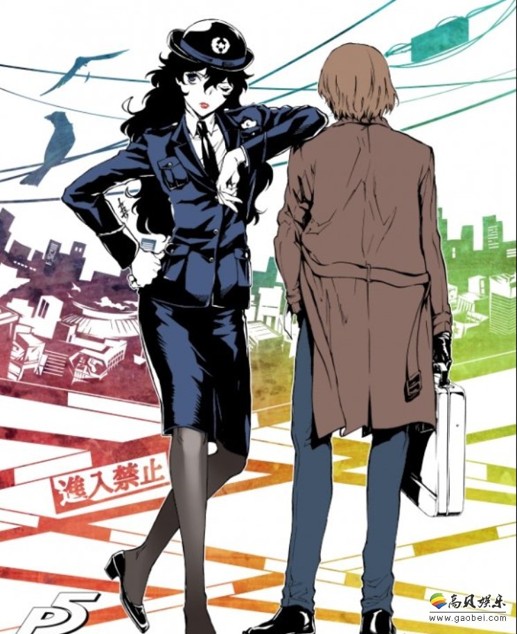 推主晒出漫画《女神异闻录5》最新一期画面，其中主角女警形象登场亮相