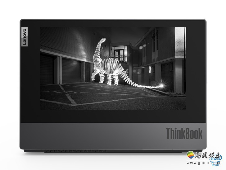 联想CES推出新款的ThinkBook Plus翻转本，A面搭载了一块巨大的墨水屏