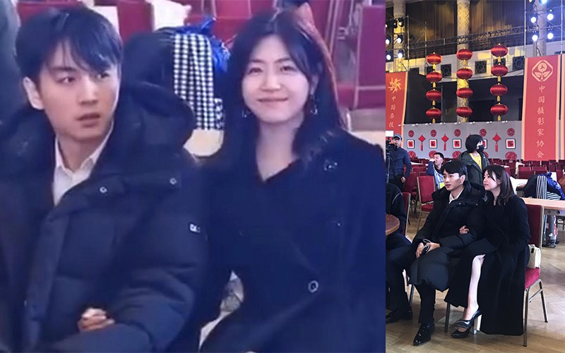 网友晒出偶遇陈晓、陈妍希照片，陈晓与老婆陈妍希挽手热聊！感情十分好