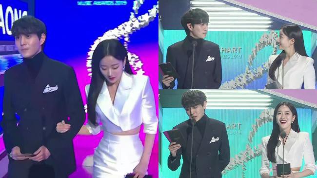 金永大、APRIL李娜恩颁奖嘉宾身份，搭档出席第九届Gaon Chart音乐盛典