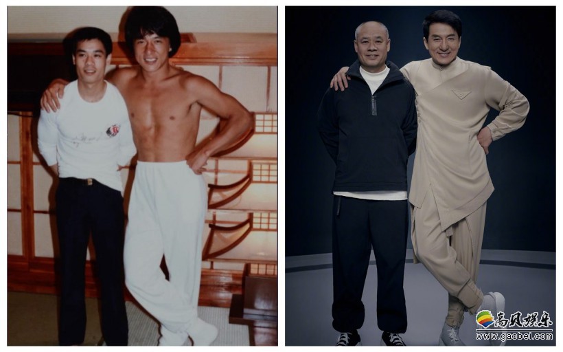 成龙微博晒出35年前他与李宁合照，面对镜头略显青涩模样，青春气息十足