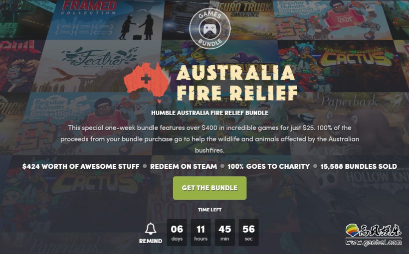 为了救助澳大利亚森林火灾Humble Bundle推出“澳大利亚火灾慈善包”