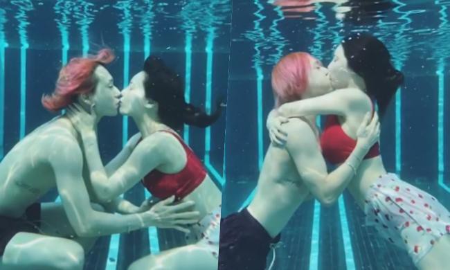 泫雅在个人IG上晒出她与Dawn一起度假、游泳的影片，看起来两人好开心