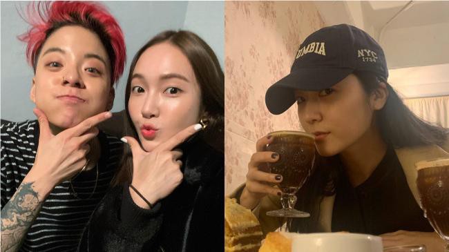 Jessica观看Amber纽约举行的个人演唱会，并在后台留下合影，引发关注