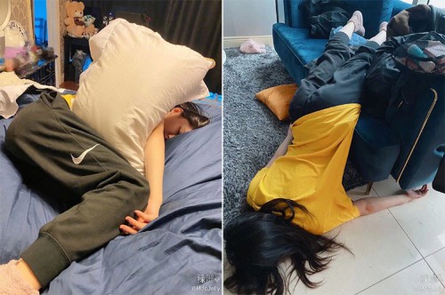 13 2020年02月 2月12日,林允晒出自己花式躺的照片自曝不露脸是因为没