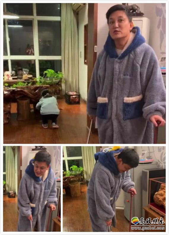 李锐视频在网络曝光！李锐身穿家居服做家务，女儿跳跳蹲在后面贴心帮忙